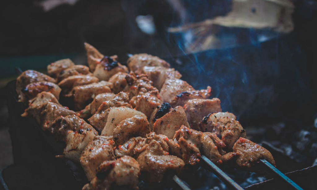 Quick kebab on the frying pan