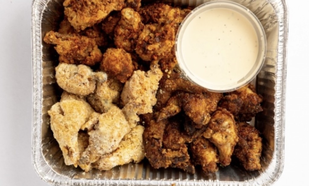 Chicken nuggets at home in a frying pan