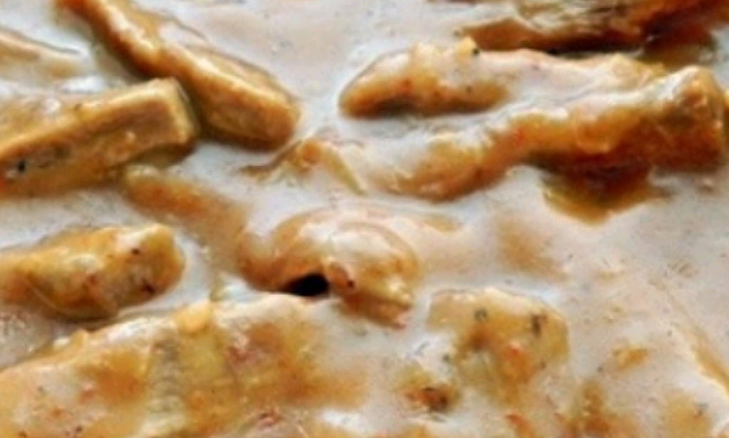 Pulled pork in sour cream with guanciale