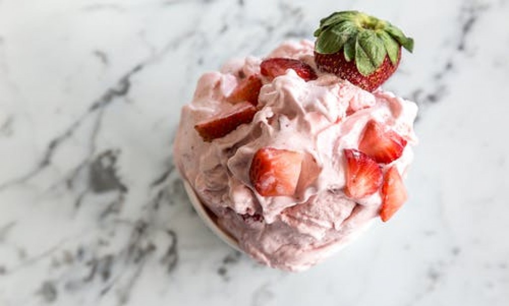 Delicious strawberry ice cream at home