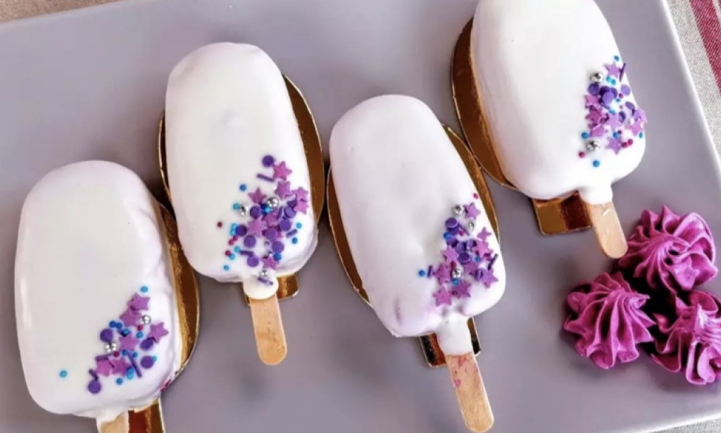 Homemade marshmallows in white chocolate.  Tastes better than ice cream!